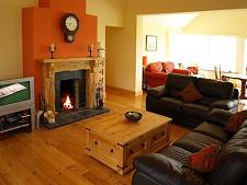 The fire place and TV